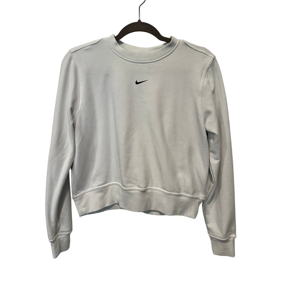 Nike Women's Dri-FIT Crew Neck French Terry Sweatshirt White Size Small
